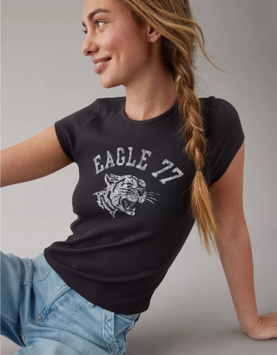 Mujer American Eagle | Camiseta De Canale De Manga Corta Para Bebe Ae Hey