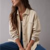 Mujer American Eagle | Camisa Oversize De Punto Con Botones Ae