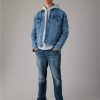 Hombres American Eagle | Ae Easyflex Jean Recto Relajado Desgastado