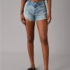 Mujer American Eagle | Ae Strigid Shorts Vaqueros Desgastados, Relajados Y De Cintura Muy Alta