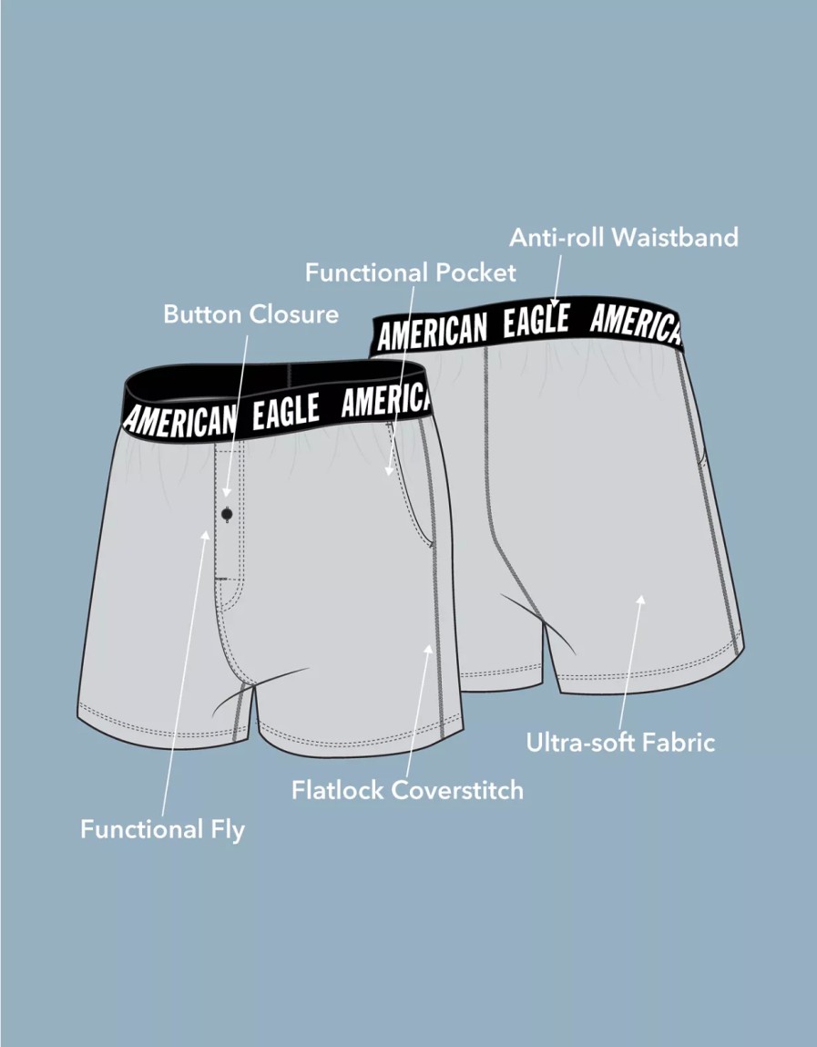 Hombres American Eagle | Calzoncillos Tipo Boxer Con Bolsillo Ultrasuave Aeo