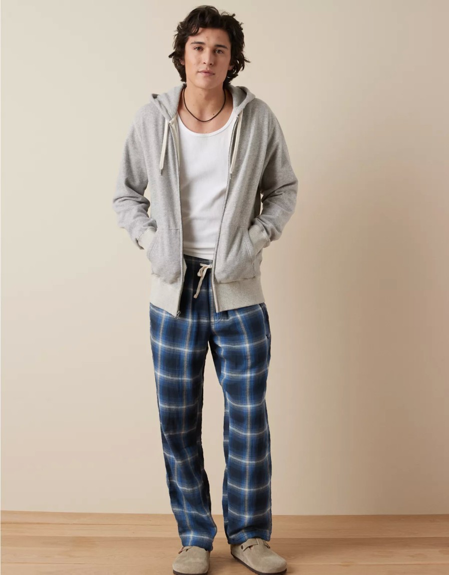 Hombres American Eagle | Pantalon De Pijama De Franela Ae