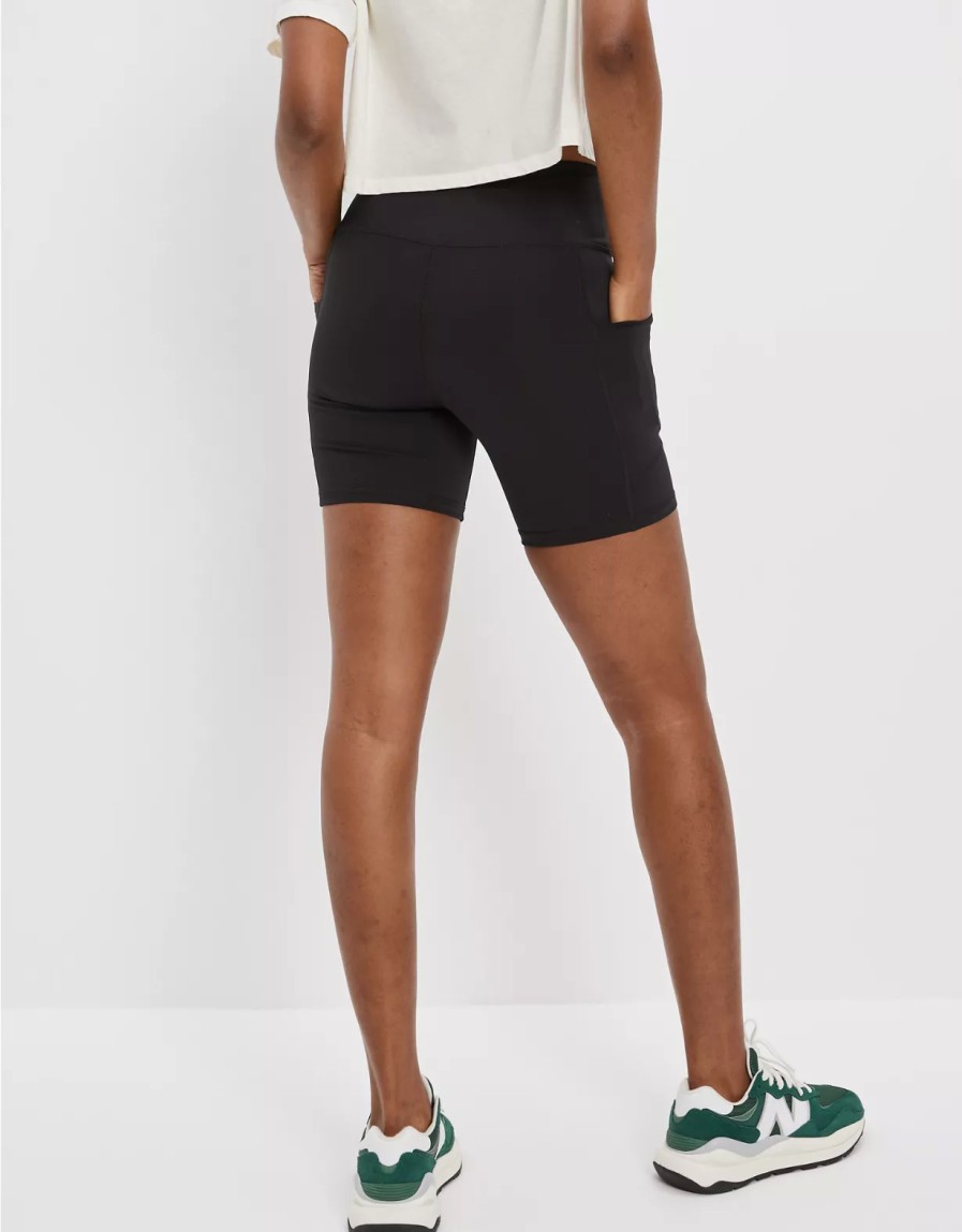 Mujer American Eagle | Pantalones Cortos Para Bicicleta De 6" De Cintura Super Alta Y Polar Con Bolsillo Ae Everything