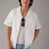 Hombres American Eagle | Camisa Junto A La Piscina Con Botones Tipo Gofre Ae