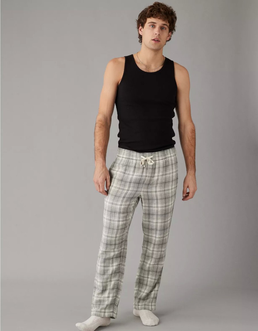 Hombres American Eagle | Pantalon De Pijama De Franela Ae