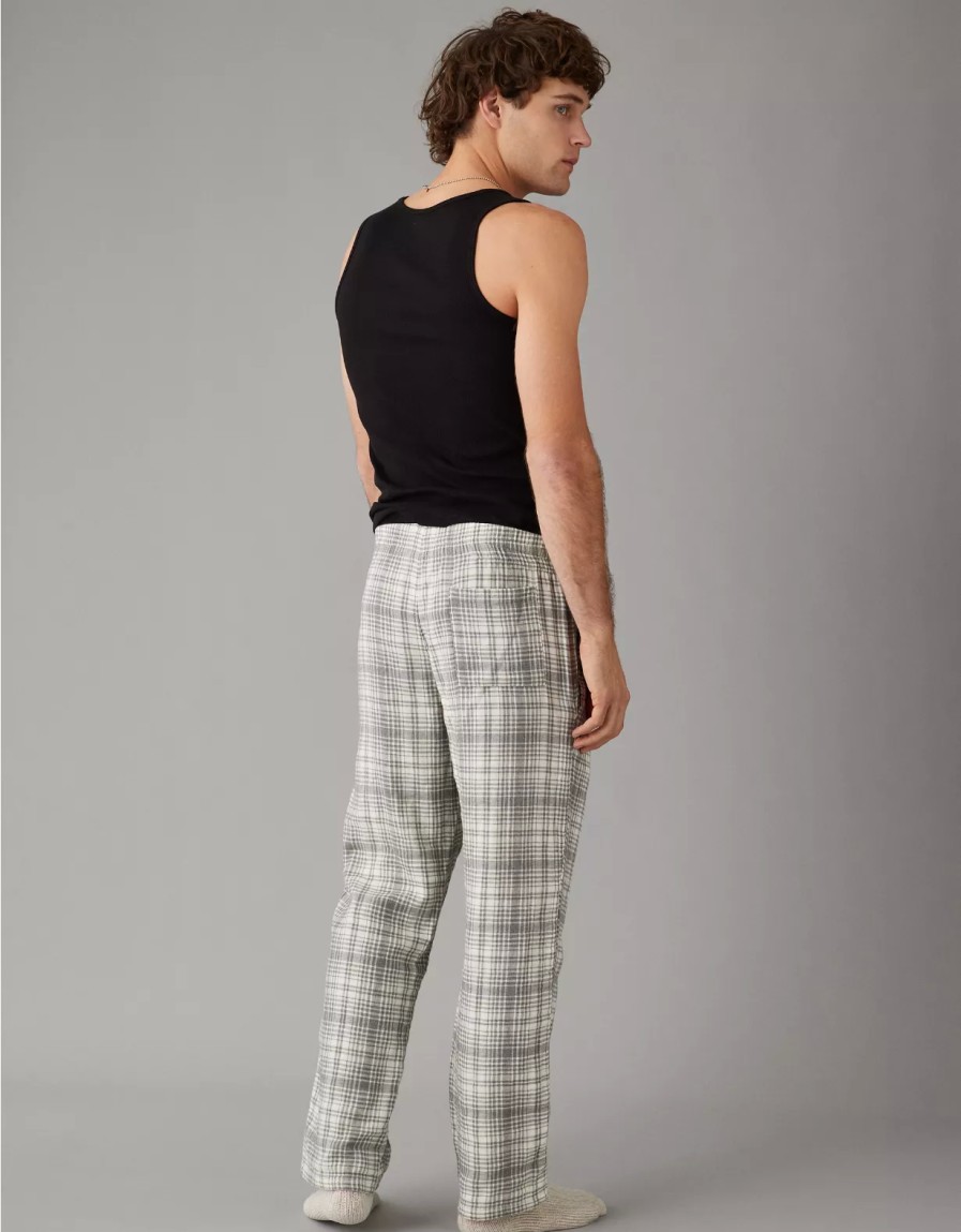 Hombres American Eagle | Pantalon De Pijama De Franela Ae