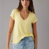 Mujer American Eagle | Camiseta De Manga Corta Con Cuello En V Ae Soft & Sexy