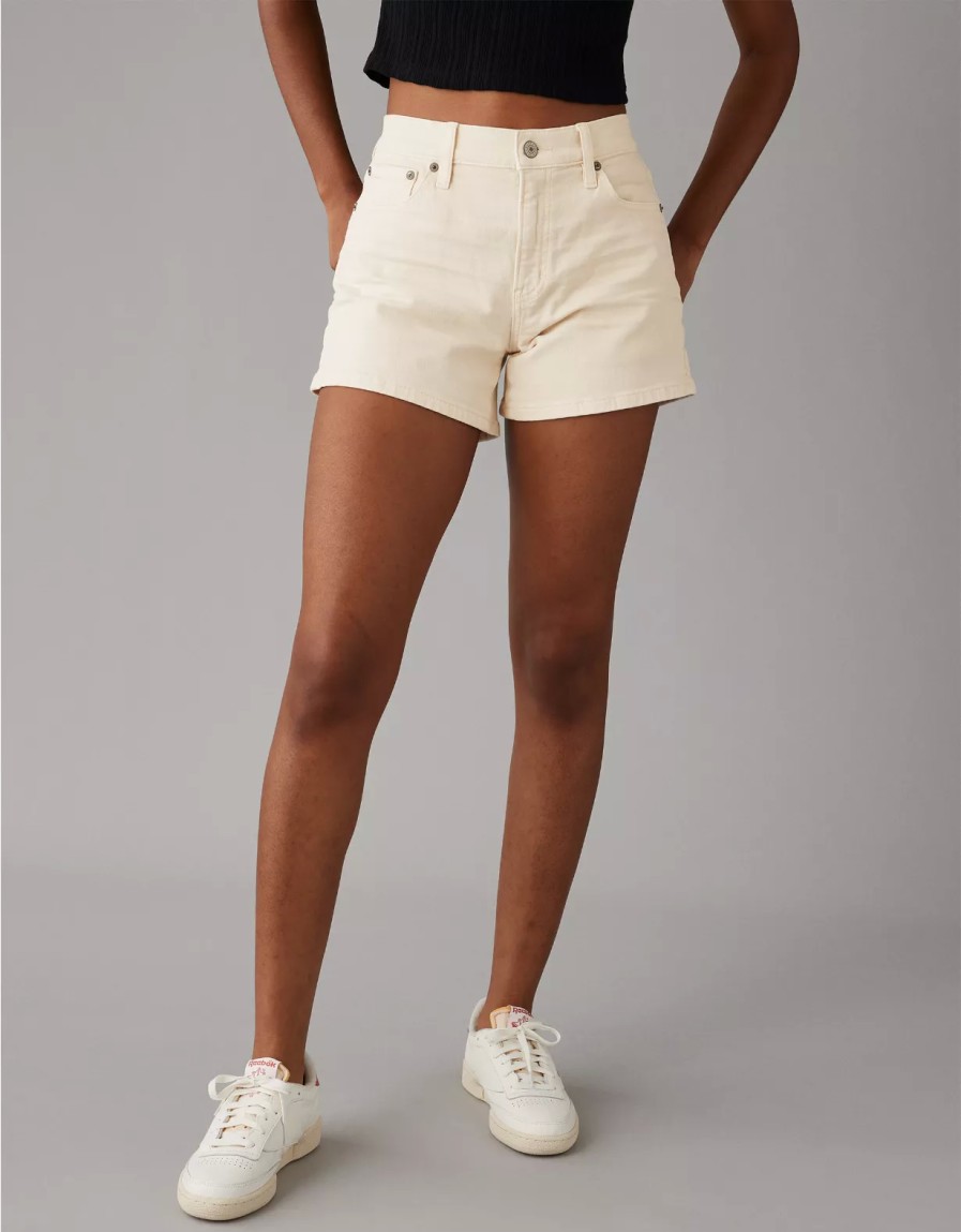 Mujer American Eagle | Shorts Relajados De Talle Super Alto Elasticos Ae