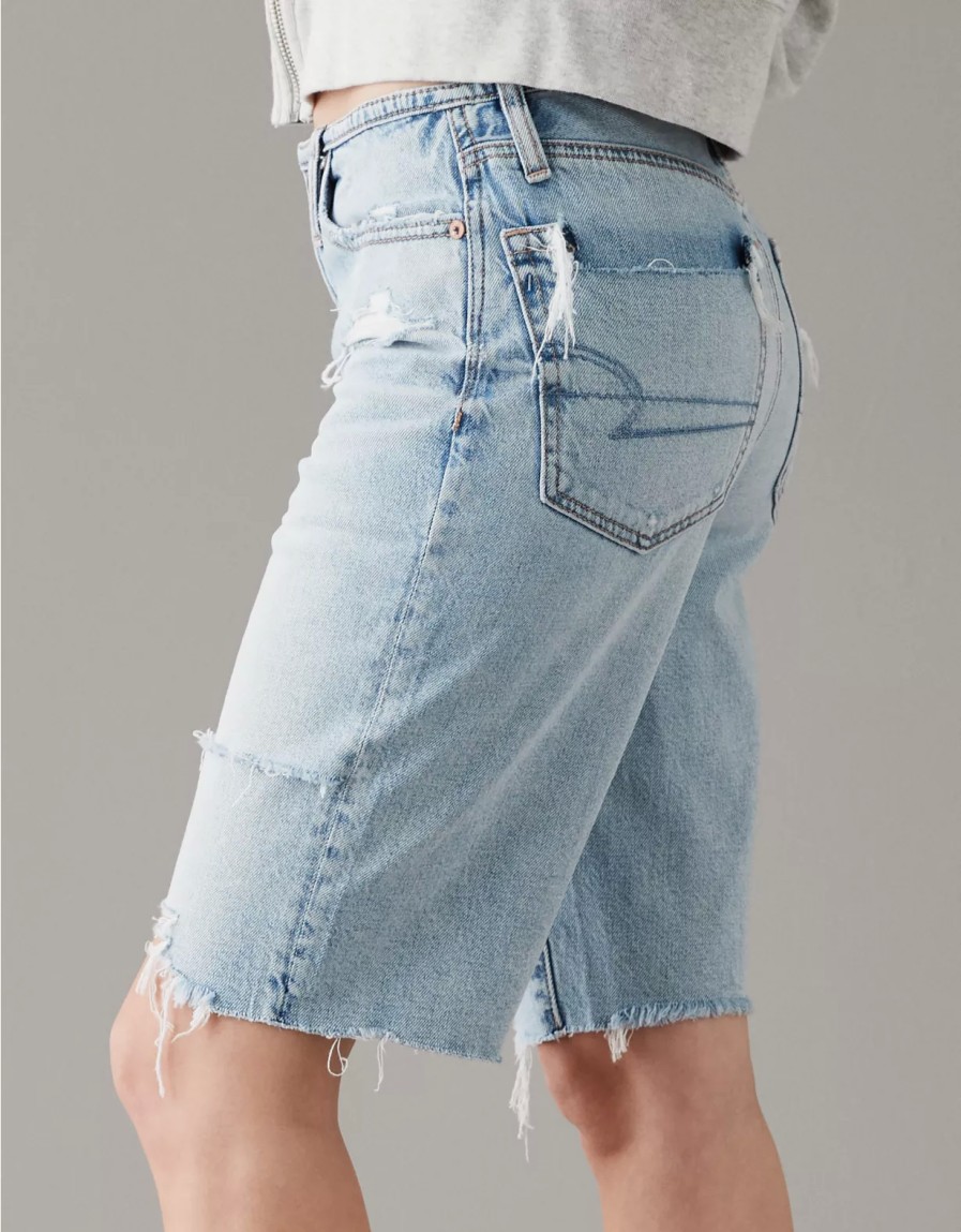 Mujer American Eagle | Shorts Holgados De Tiro Bajo Ae Denim