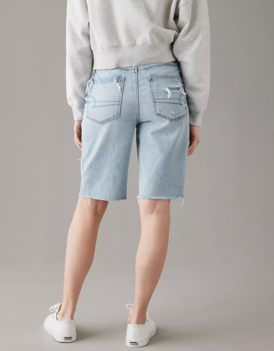 Mujer American Eagle | Shorts Holgados De Tiro Bajo Ae Denim