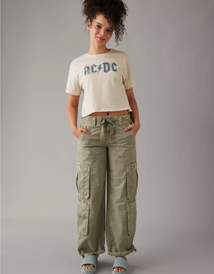 Mujer American Eagle | Camiseta Corta Con Grafico Acdc Ae