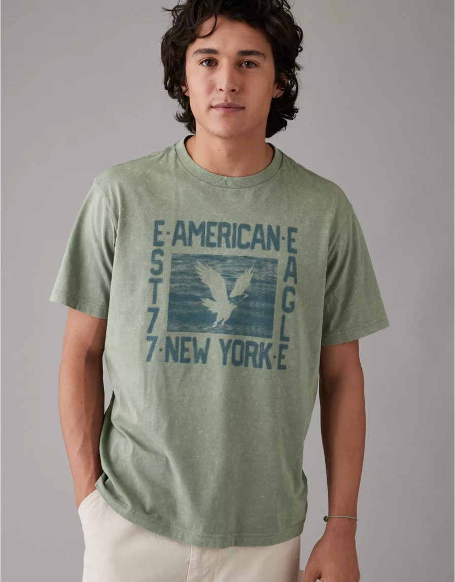 Hombres American Eagle | Camiseta Grafica Logotipo Ae