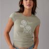 Mujer American Eagle | Camiseta De Canale De Manga Corta Para Bebe Ae Hey