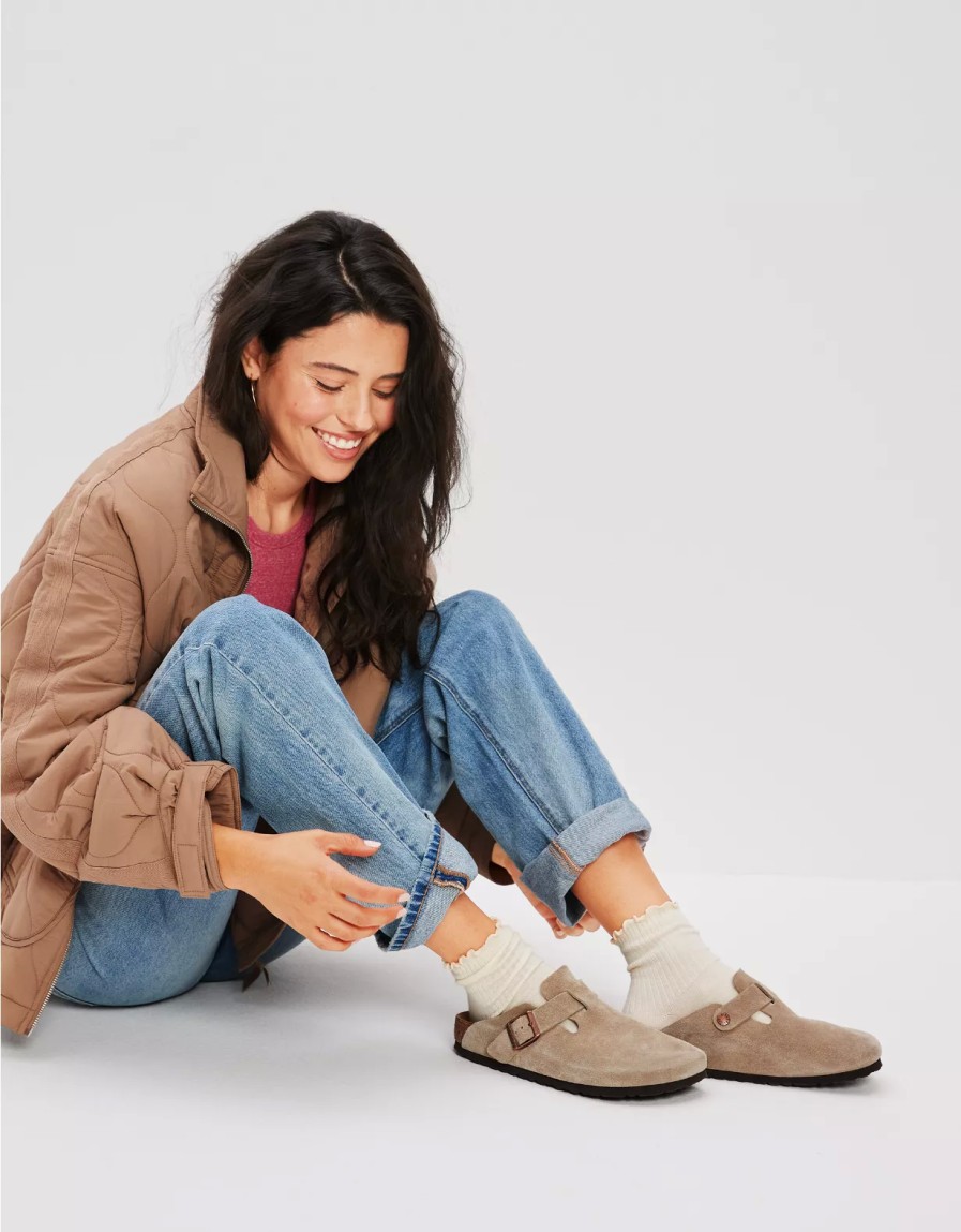 Mujer American Eagle | Zuecos Birkenstock Boston Con Plantilla Suave Para Mujer