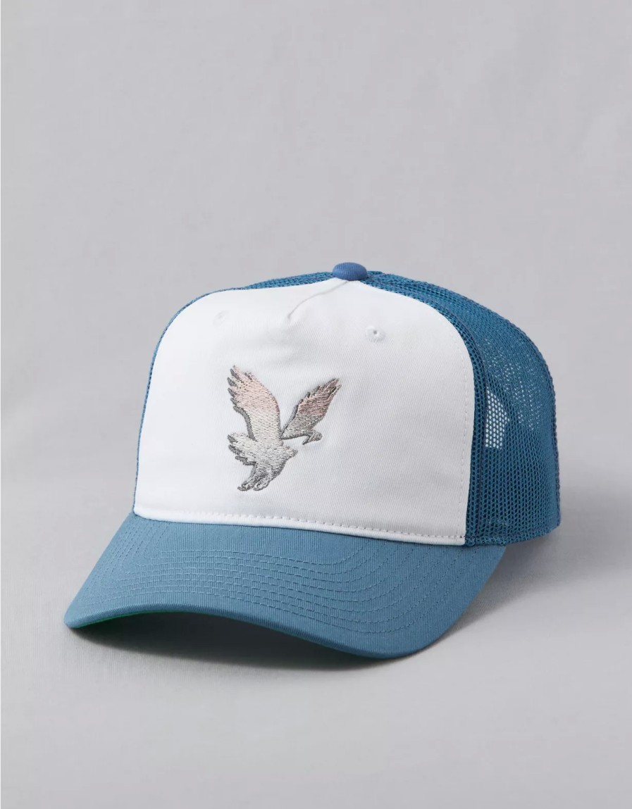 Hombres American Eagle | Gorra Trucker De Sarga Ae Good Vibes