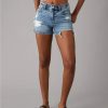 Mujer American Eagle | Ae Strigid Shorts Vaqueros Holgados Con Cintura Super Alta Y Rotos