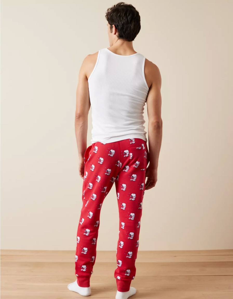 Hombres American Eagle | Pantalon De Pijama De Polar Ae Snoopy Valentine