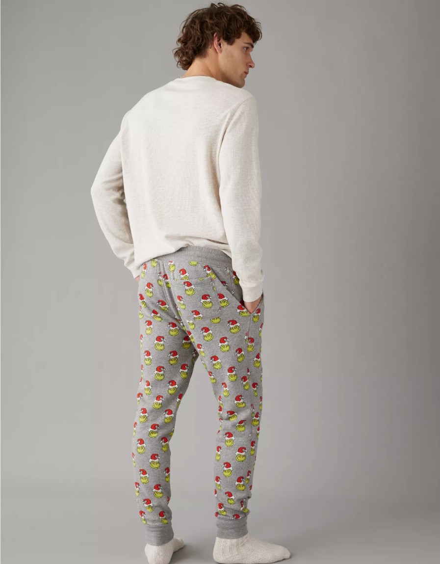 Hombres American Eagle | Pantalon De Pijama De Polar Ae Grinch