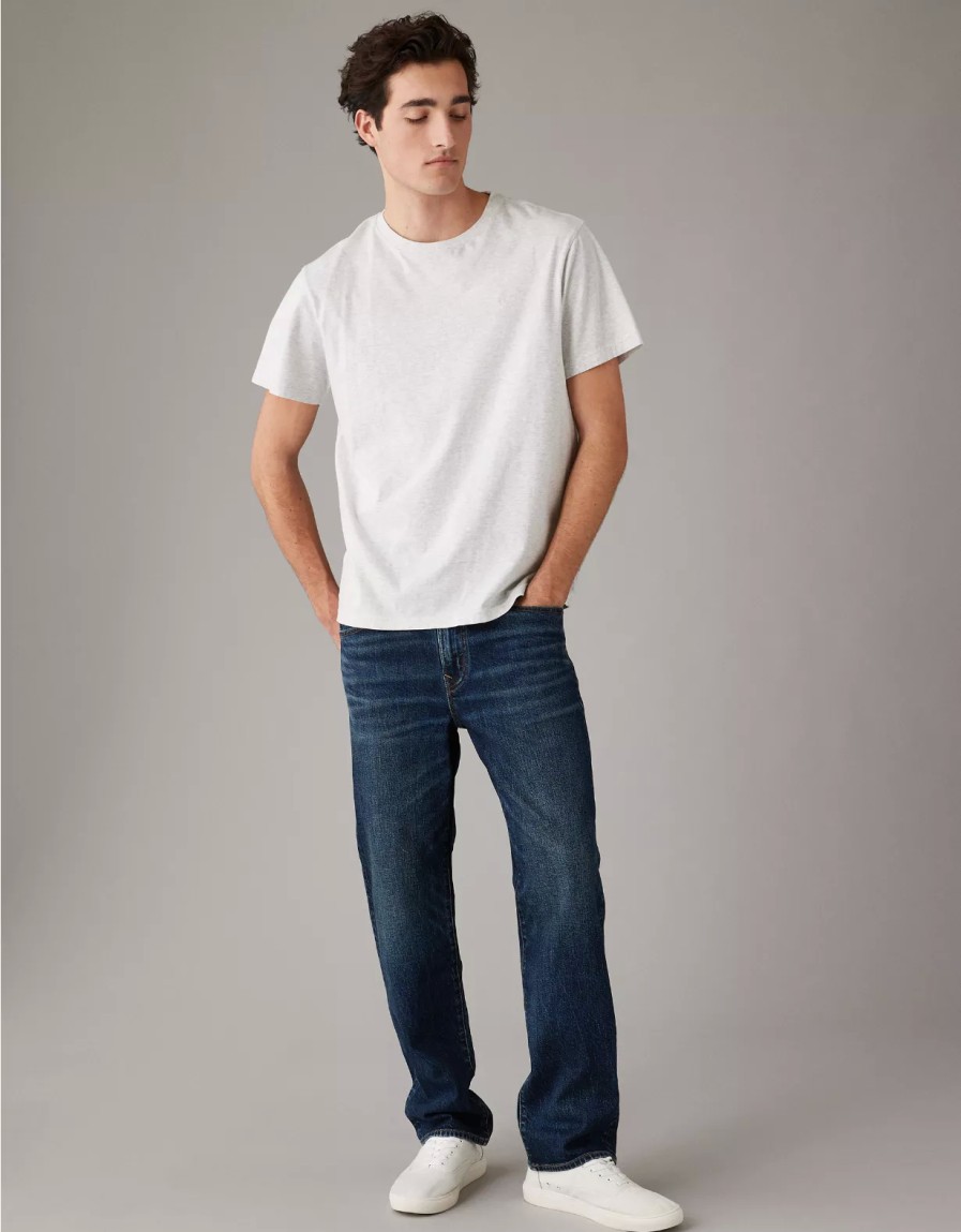 Hombres American Eagle | Vaqueros Rectos Relajados Ae Easyflex