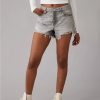 Mujer American Eagle | Shorts Vaqueros Holgados De Talle Super Alto Ae Strigid