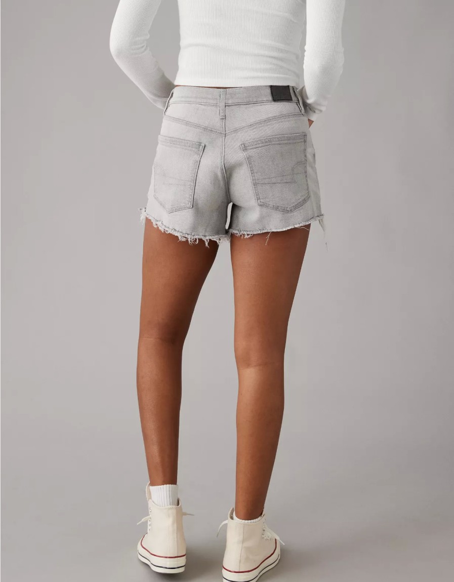 Mujer American Eagle | Shorts Vaqueros Holgados De Talle Super Alto Ae Strigid