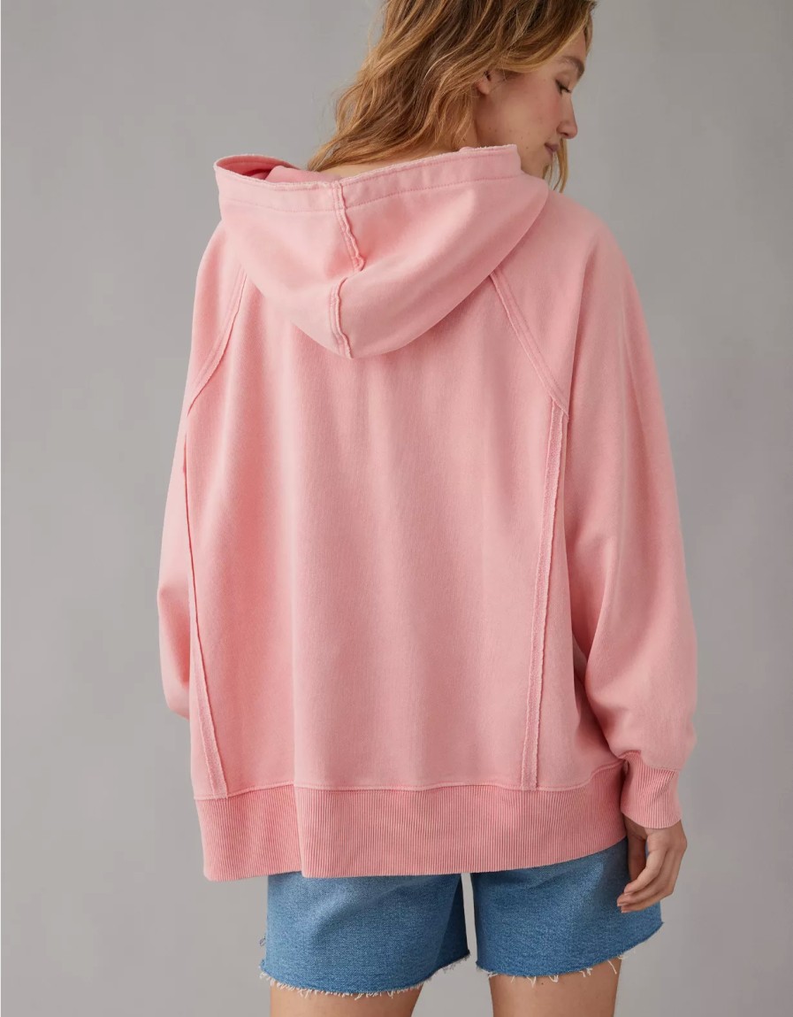 Mujer American Eagle | Sudadera Con Capucha Extragrande Con Cuello De Muesca Ae Big Hug