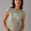 Mujer American Eagle | Camiseta De Canale De Manga Corta Para Bebe Ae Hey