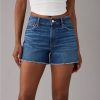 Mujer American Eagle | Shorts Vaqueros Holgados De Talle Super Alto Ae Strigid