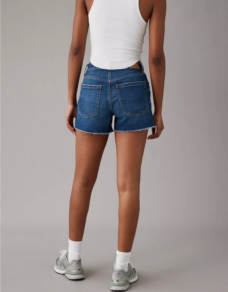 Mujer American Eagle | Shorts Vaqueros Holgados De Talle Super Alto Ae Strigid