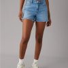 Mujer American Eagle | Shorts Vaqueros Holgados De Talle Super Alto Ae Strigid