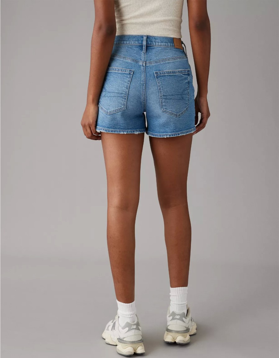 Mujer American Eagle | Shorts Vaqueros Holgados De Talle Super Alto Ae Strigid