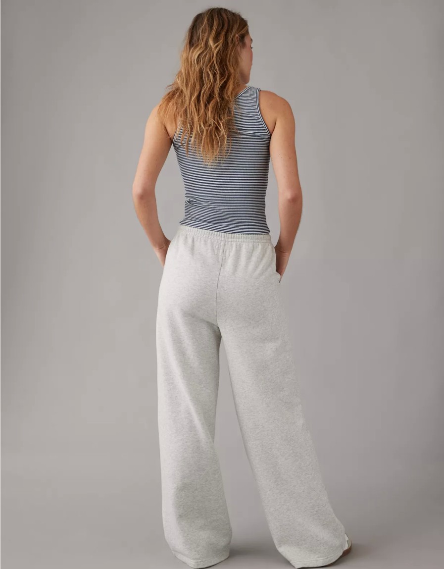 Mujer American Eagle | Pantalon Deportivo Holgado De Pierna Ancha Y Cintura Alta Ae