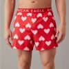 Hombres American Eagle | Calzoncillos Tipo Boxer Con Bolsillo Ultrasuaves Aeo Valentine Hearts