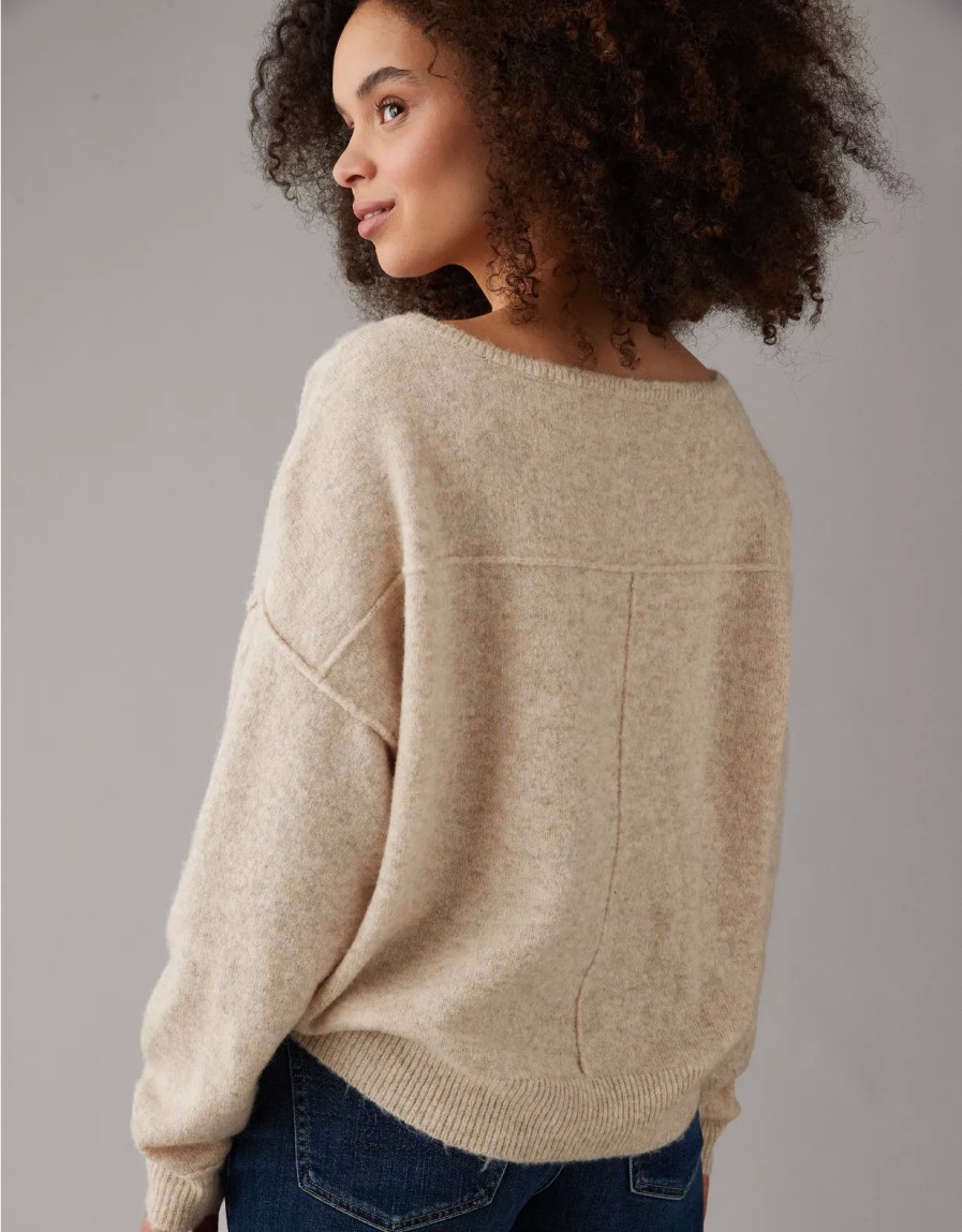 Mujer American Eagle | Sueter Con Cuello Tipo Ballet Ae Whoa So Soft