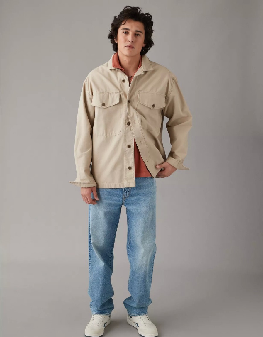 Hombres American Eagle | Chaqueta Estilo Camisa Extragrande Ae