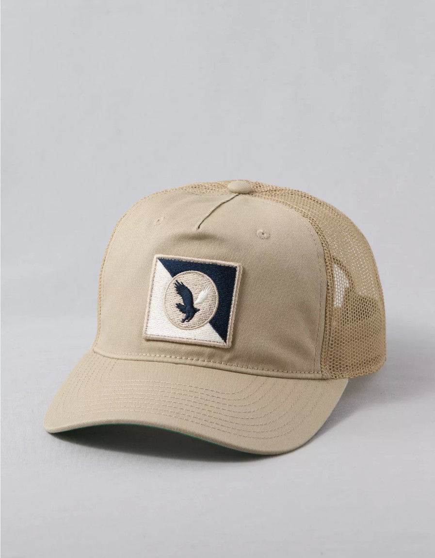 Hombres American Eagle | Gorra Trucker De Sarga Ae Good Vibes