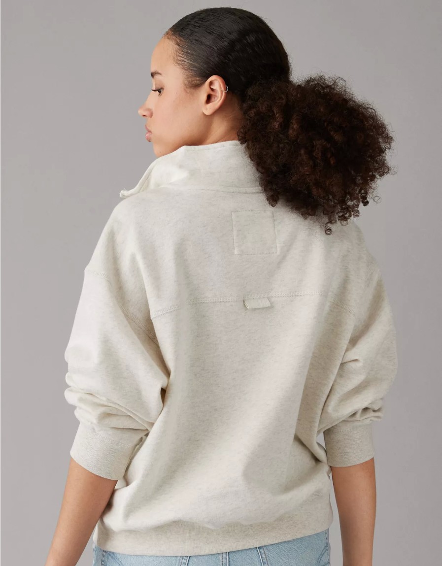 Mujer American Eagle | Sudadera Polar Con Cierre De Un Cuarto Ae