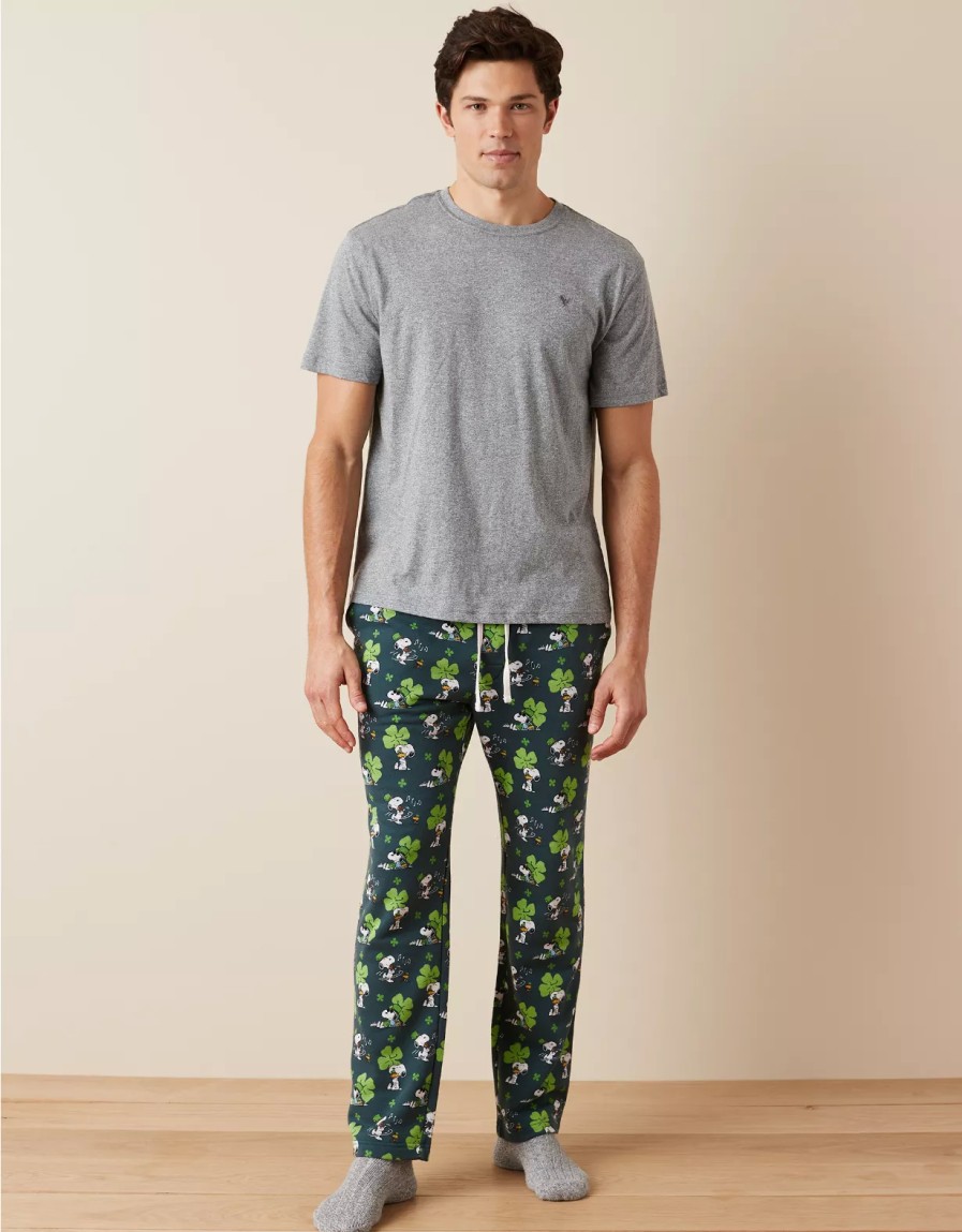 Hombres American Eagle | Pantalon De Pijama De Polar Ae Peanuts